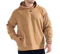 Gesaofa Mens Armzip Casual Hoodie Pullover,Waffle Knit Long Sleeve Warm Jacquard Loose Lounge Hooded Sweatshirtsg (Yellow,X-Large)