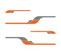 Gesar Motorhome Sticker - Decorative Stickers for Both Sides - Motorhome Accessories - Vinyl Camper Decals - Caravan and Caravan Stickers (Orange-Gray)