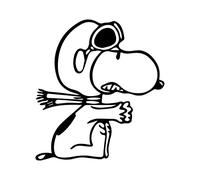 Gesar Snoopy Pilot Sticker for Car, Motorcycle and Bedroom - Suitable for All Mac Models - Funny Pattern - Size 9 x 10 cm (Black)