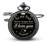 Geschenke für Vater von der Tochter, Vatertags-Geburtstagsgeschenke für Vater, Opa von der Tochter, personalisierte Taschenuhr mit Kette, How Time Passes I Will Always Be Your Little Girl, Geschenke