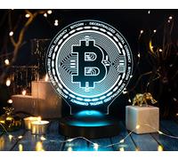 Geschenkelampe Bitcoin 3D Lamp Engraving Gift for Kypto Lovers for Birthday Christmas