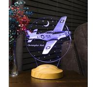 Geschenkelampe LED Night Light - Individual Acrylic Lamp for Babies and Children - Birth or Christmas (Airplane)