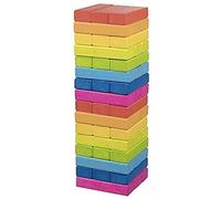 Geschicklichkeitsspiel Wackelturm Regenbogen: 7,5 x 7,5 x 24 cm, Holz, 48 Steine
