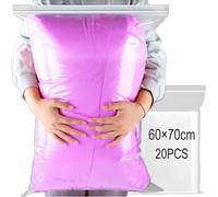 GESDYO 20PCS Large Travel Clothes Storage Bags Clear Seal Bags Waterproof Luggage Organiser Resealable Large Plastic Luggage Pouch Ideal for storing large coats, clothes, quilts etc. 60×70CM