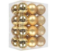 GESDYO 24 Pieces 3CM Golden Christmas Tree Decorations Shatterproof Lightweight Xmas Balls With Easy to Hang String Decorative hanging balls suitable for the Christmas festival