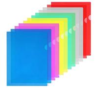 GESDYO 24 Pieces A4 Clear Plastic Folders,A4 Cut Flush Folders,6 Assorted Colours Plastic Sleeves Wallets, for Protection Files, Clear Side Cut File Cover for Work, Report, Project, Presentation