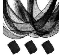 GESDYO 3 Pack 76×183cm Halloween Black Creepy Cloth Halloween creepy cloth Halloween decorations Halloween Party Supplies Decorations Outdoor Yard Home Wall Decor