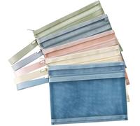 GESDYO 5 Color Mesh Zipper Pouch Bags,Colored Double-Layer Toy Storage Bags with Zipper, Nylon Board Game Storage, Breathable See Puzzle Building Blocks Toy Storage Bag with Handle (A5)