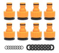 GESDYO 8 Pack 2in1 Tap Connector Adapter - 3/4 inch & 1/2 inch BSP Threaded Faucet to Garden Hose Adapter, ABS Plastic Outdoor Tap Connector for Hose
