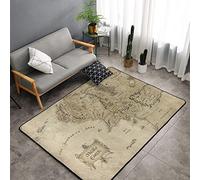 Gesey-R4T Middle Earth Map Pattern Home Area Rugs 3'3inchx5' Home Decor Carpet Soft Floor Mat Non-Slip for Living Room Bedroom, White, One Size