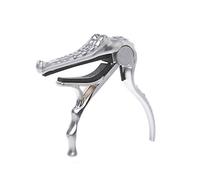 geshiglobal Acoustic Guitar Capo, Creative Crocodile Shaped Design Clamp Clip Musical Instrument Accessory Silver