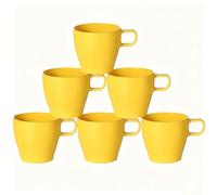 GESHUPOR Coffee Cup Eco-Friendly, Shatter-Resistant Mug with Hanging Ears | Thickened Porcelain-Like Material | Suitable for Both Commercial and Home use (Yellow)