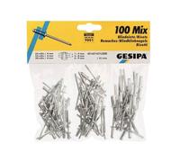 Gesipa Blind Rivet Set 100 Aluminium/Steel 4mm Diameter x 6/8/12mm 1433667