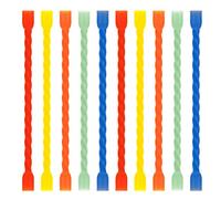 Gesipor 10 PCS 4-Inch Silicone Cable Ties - Reusable Twist Ties Bendable Steel-Core Rubber Cable Ties for Bundling and Holding, All Purpose Cord Tie for Indoor and Outdoor (5 Colors)