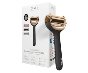 GESKE SmartAppGuided™ MicroNeedle Face & Body Roller | 9 in 1 | Derma Roller | Electric roller with rose quartz | Microneedling device | Needle roller | Beauty roller for face and body