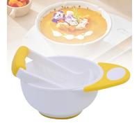 Gesmay Baby Food Masher Bowl, Non Slip, Long Handle, Fruit & Veg Puree, Yellow, Plastic, Polypropylene (PP) Handle
