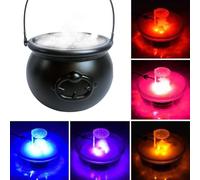 Gesmay Halloween Witches Cauldron, Halloween Black Cauldron with Fog Maker, 12 Color Changing LED Light Halloween Witch Cauldron Fog Maker, Halloween Witch Jar Atomizer and Halloween Party Fog Maker