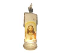 Gesmay LED Prayer Flameless Candles, Jesus Saints Night Light, Jesus Saints Religious Decoration, Christmas Easter Gift, LED Pillar Religious Candles, Christmas Holiday Decoration (D)