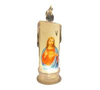 Gesmay LED Prayer Flameless Candles, Jesus Saints Night Light, Jesus Saints Religious Decoration, Christmas Easter Gift, LED Pillar Religious Candles, Christmas Holiday Decoration (A)