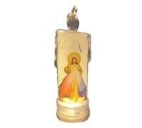 Gesmay LED Prayer Flameless Candles, Jesus Saints Night Light, Jesus Saints Religious Decoration, Christmas Easter Gift, LED Pillar Religious Candles, Christmas Holiday Decoration (E)