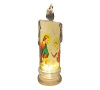 Gesmay LED Prayer Flameless Candles, Jesus Saints Night Light, Jesus Saints Religious Decoration, Christmas Easter Gift, LED Pillar Religious Candles, Christmas Holiday Decoration (C)