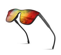 gesruny ㅤ Polarised-Sunglasses-Mens-Womens-UV400-TAC-Classic-Retro-Protection-Sunglasses-Black Sun Glasses-Ultralight Shades For Cycling Driving Fishing,red