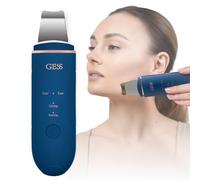 GESS Sky Pore Cleanser Face, Ultrasonic Skin Scrubber, Exfoliating Device, Iontophoresis, 4 Modes, Anti Acne, Lifting, Ultrasonic Massager (Blue)