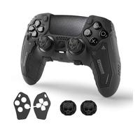 GesTac Tactical Skin Set for PS5 Edge Controller, Anti-Slip Silicone Protective Cover Skin Case Compatible with PS5 Edge Wireless Controller with 2 Thumb Grip Caps - Ghost Gray