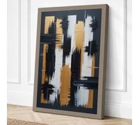 Gestural Composition Abstract Canvas Wall Art Print 24x16 Inch