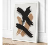 Gestural Crossing Abstract Canvas Wall Art Print 18x12 Inch