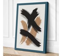 Gestural Crossing Abstract Canvas Wall Art Print 18x12 Inch