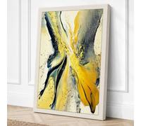 Gestural Crossing Abstract Canvas Wall Art Print 24x16 Inch