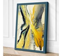 Gestural Crossing Abstract Canvas Wall Art Print 24x16 Inch