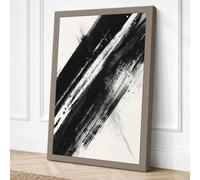 Gestural Crossing Abstract Canvas Wall Art Print 24x16 Inch (61 x 41 cm)