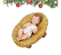 Gesù Bambino nella Mangiatoia - Versione Rossa - Statuine Presepe Classico - Ceramica - I Classici, Statua Di Nella Mangiatoia | Ornamenti In Resina Di Gesù Bambino,Figurina della Nativi
