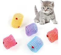 Gesuche 5 Pack Flexible Cat Hose Spring Toy, Colorful Interactive Cat Toy for Indoor Cats, BPA-Free Plastic Coil Spiral Springs for Kitty Pets,to Swat, Bite, Hunt (Random Color)