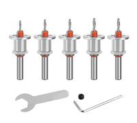 Gesuche 5PCS Quick Change Adjustable Countersink Drill Bit Set, 8mm Round Shank 2.8-4mm Cone Drill Counterbore Router Drill Bits with Stop Screw for Woodworking Hole Drilling Opening Cutting Tools