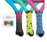 GET A GRIP - Custom Padel Racket Overgrips - Anti-Slip/Quick-Drying Padel Grip Tape - Precut Tennis & Squash Grip - Perfect Padel Gift (On The Line Pack, 3 Grips (15% discount))