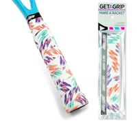GET A GRIP - Custom Tennis Racket Grip Tape - Anti-Slip/Quick-Drying Tennis Overgrips - Precut Badminton Racket Grip with Finishing Tape - Squash Racket Grip Tapes (Baseline, 3 Grips)