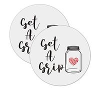 Get A Grip Silicone Jar Gripper Pads Round Coasters Multi-Purpose Non Slip Heat Insulation Bottle Lid Openers Gift for Seniors Kids Women Mother Grandma Home Kitchen Accessories Decor 2 Pieces 5"