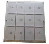 Get Acrylic Photo Frames - 12 Pocket Clear Acrylic Company Display/Notice Board. Wall Mount Display Board with A4 Pockets. Suitable for The Office, Workplace Or Home 97.1cm x 102.0cm (971mm x 1020mm)