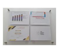 Get Acrylic Photo Frames - 4 Pocket Landscape Clear Acrylic Company Display/Notice Board. Wall Mount Display Board With A4 Pockets. Suitable For The Office, Workplace Or Home (69cm x 52.7cm)
