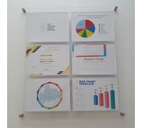 Get Acrylic Photo Frames - 6 Pocket Landscape Clear Acrylic Company Display/Notice Board. Wall Mount Display Board With A4 Pockets. Suitable For The Office, Workplace Or Home (69cm x 76cm)