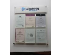 Get Acrylic Photo Frames - Bespoke Pocket Clear Acrylic Company Display/Notice Board. Wall Mount Display Board with A4 Pockets. Suitable for The Office, Workplace Or Home