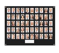 Get Acrylic Photo Frames - Black 50 Pocket Image Staff, Student, Employee Display Board With Pocket Header. 605mm Height x 760mm Width (60.6cm x 76cm)