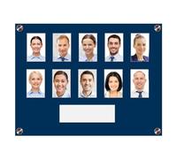 Get Acrylic Photo Frames - Blue 10 Pocket Image Staff, Student, Employee Display Board With Pocket Header. 308mm Height x 400mm Width (30.8cm x 40cm)