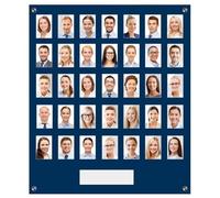 Get Acrylic Photo Frames - Blue 35 Pocket Image Staff, Student, Employee Display Board With Pocket Header. 605mm Height x 544mm Width (60.5cm x 54.4cm)