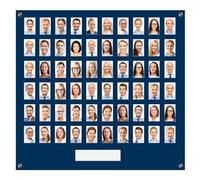 Get Acrylic Photo Frames - Blue 60 Pocket Image Staff, Student, Employee Display Board With Pocket Header. 704mm Height x 760mm Width (70.4cm x 76cm)