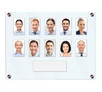 Get Acrylic Photo Frames - Clear 10 Pocket Image Staff, Student, Employee Display Board With Pocket Header. 308mm Height x 400mm Width (30.8cm x 40cm)