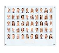 Get Acrylic Photo Frames - Clear 50 Pocket Image Staff, Student, Employee Display Board With Pocket Header. 605mm Height x 760mm Width (60.6cm x 76cm)